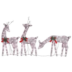 Famille de rennes de Noël 270x7x90 cm Doré Blanc chaud Maille 
