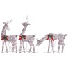 Famille de rennes de Noël 270x7x90 cm Doré Blanc chaud Maille 
