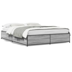 Cadre de lit sans matelas sonoma gris 135x190 cm 