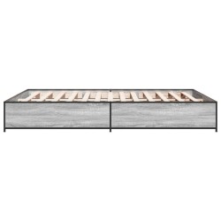 Cadre de lit sans matelas sonoma gris 135x190 cm 