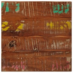 Dessus de table 60x60x3,8 cm carré bois massif de récupération 