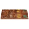 Dessus de table 60x60x3,8 cm carré bois massif de récupération 