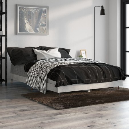 Cadre de lit sans matelas gris béton 120x190 cm 