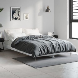 Cadre de lit sans matelas gris béton 120x190 cm 