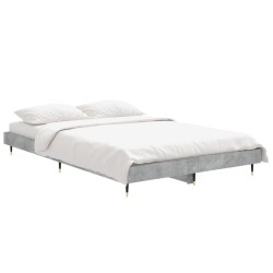 Cadre de lit sans matelas gris béton 120x190 cm 