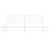 Cadre de lit métal sans matelas et tête de lit blanc 200x200 cm 