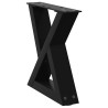 Pieds de table basse 2 pièces Noir 30 x (30-31,3) cm Acier 