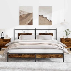 Cadre de lit sans matelas chêne fumé 183x213 cm bois ingénierie 