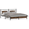 Cadre de lit sans matelas chêne fumé 183x213 cm bois ingénierie 