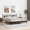 Cadre de lit sans matelas chêne fumé 183x213 cm bois ingénierie 