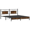 Cadre de lit sans matelas chêne fumé 183x213 cm bois ingénierie 