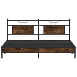 Cadre de lit sans matelas chêne fumé 183x213 cm bois ingénierie 