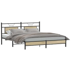 Cadre de lit sans matelas chêne marron 183x213 cm 