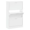 Armoire à chaussure Blanc brillant 63x24x103 cm Bois ingénierie 