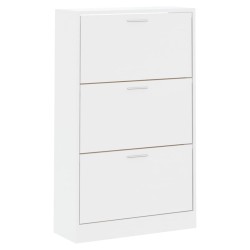 Armoire à chaussure Blanc brillant 63x24x103 cm Bois ingénierie 