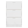 Armoire à chaussure Blanc brillant 63x24x103 cm Bois ingénierie 