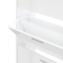 Armoire à chaussure Blanc brillant 63x24x103 cm Bois ingénierie 