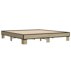 Cadre de lit sans matelas chêne sonoma 160x200 cm 