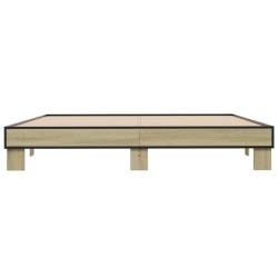 Cadre de lit sans matelas chêne sonoma 160x200 cm 