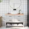 Comptoir de salle de bain 120x30x(2-6)cm bois massif non traité 