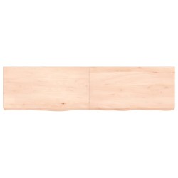 Comptoir de salle de bain 120x30x(2-6)cm bois massif non traité 