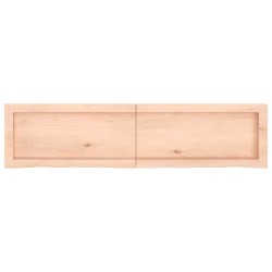 Comptoir de salle de bain 120x30x(2-6)cm bois massif non traité 