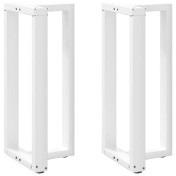 Pieds de table de bar en T, 2 pièces, blanc, 50 x 35 x (90-91) cm, acier 