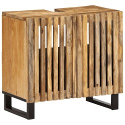 Armoire lavabo de salle de bain 62x34x58cm manguier massif brut 