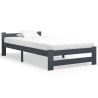 Cadre de lit sans matelas gris foncé bois pin massif 90x200cm 