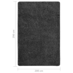 Tapis shaggy antidérapant Gris 200x290 cm 