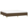 Cadre de lit sans matelas marron foncé 200x200 cm tissu 