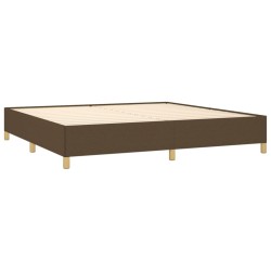 Cadre de lit sans matelas marron foncé 200x200 cm tissu 