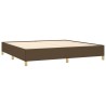 Cadre de lit sans matelas marron foncé 200x200 cm tissu 