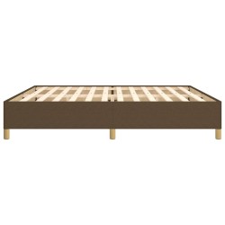 Cadre de lit sans matelas marron foncé 200x200 cm tissu 