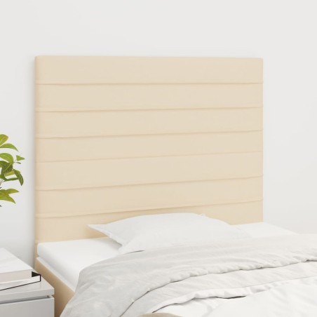 Têtes de lit 2 pcs Crème 80x5x78/88 cm Tissu 
