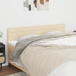 Têtes de lit 2 pcs Crème 80x5x78/88 cm Tissu 