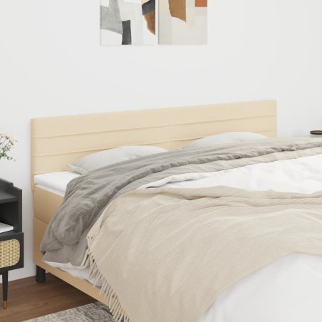 Têtes de lit 2 pcs Crème 80x5x78/88 cm Tissu 