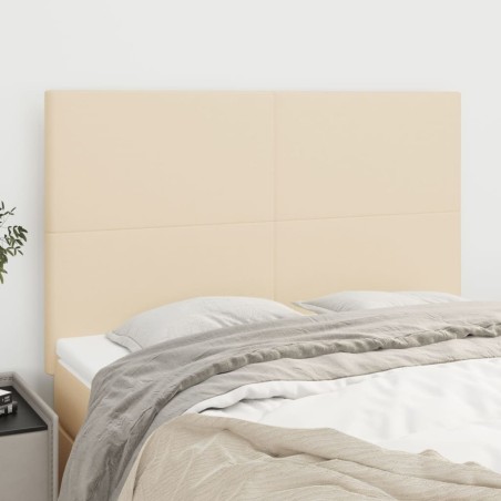 Têtes de lit 4 pcs Crème 72x5x78/88 cm Tissu 