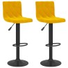 Tabourets de bar lot de 2 jaune moutarde velours 