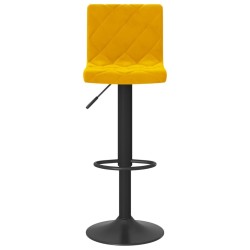 Tabourets de bar lot de 2 jaune moutarde velours 