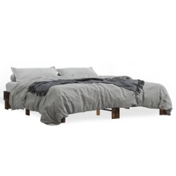 Cadre de lit sans matelas chêne fumé 160x200 cm 
