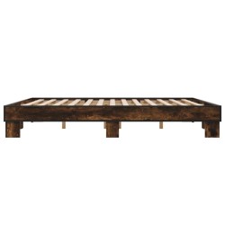 Cadre de lit sans matelas chêne fumé 160x200 cm 