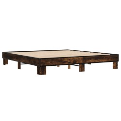 Cadre de lit sans matelas chêne fumé 160x200 cm 