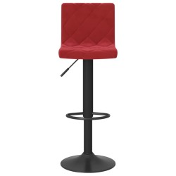 Tabourets de bar lot de 2 rouge bordeaux velours 