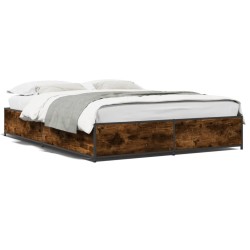 Cadre de lit sans matelas chêne fumé 140x200 cm 