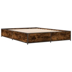 Cadre de lit sans matelas chêne fumé 140x200 cm 