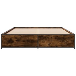 Cadre de lit sans matelas chêne fumé 140x200 cm 