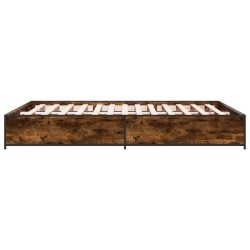 Cadre de lit sans matelas chêne fumé 140x200 cm 