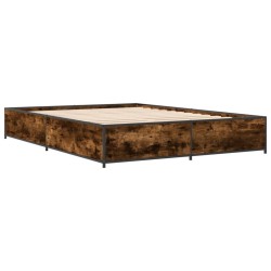 Cadre de lit sans matelas chêne fumé 140x200 cm 