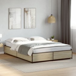 Cadre de lit sans matelas chêne sonoma 140x200 cm 
